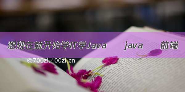 想现在就开始学IT学Java – java – 前端