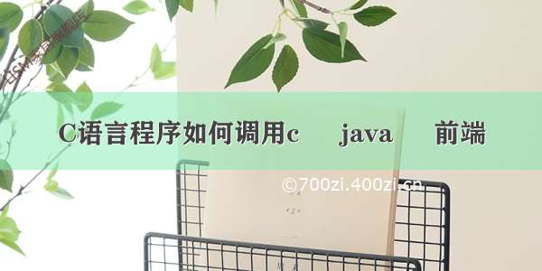 C语言程序如何调用c – java – 前端