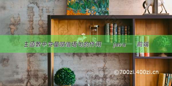 主函数中变量赋值语句的作用 – java – 前端