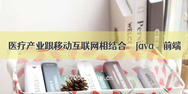 医疗产业跟移动互联网相结合 – java – 前端