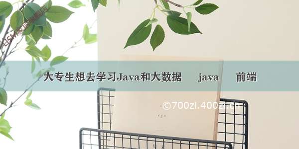 大专生想去学习Java和大数据 – java – 前端