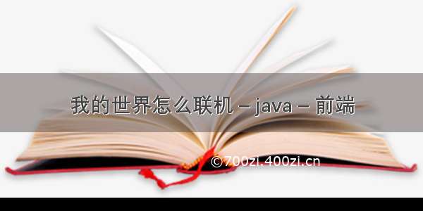 我的世界怎么联机 – java – 前端