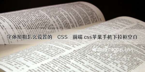 字体加粗怎么设置的 – CSS – 前端 css苹果手机下拉框空白