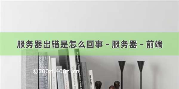 服务器出错是怎么回事 – 服务器 – 前端