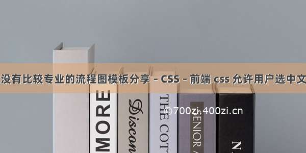 有没有比较专业的流程图模板分享 – CSS – 前端 css 允许用户选中文本