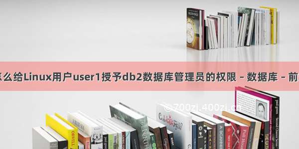 怎么给Linux用户user1授予db2数据库管理员的权限 – 数据库 – 前端