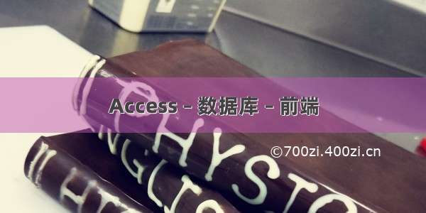 Access – 数据库 – 前端