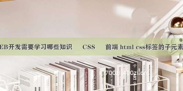 WEB开发需要学习哪些知识 – CSS – 前端 html css标签的子元素吗