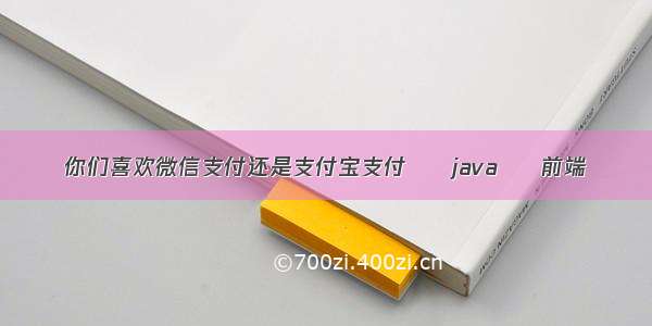 你们喜欢微信支付还是支付宝支付 – java – 前端