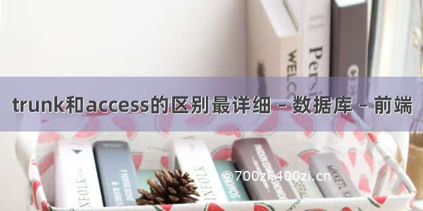 trunk和access的区别最详细 – 数据库 – 前端