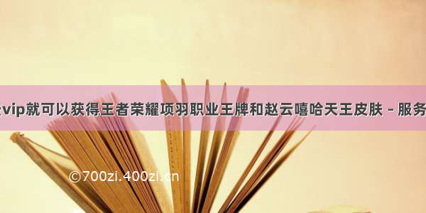 充值年费vip就可以获得王者荣耀项羽职业王牌和赵云嘻哈天王皮肤 – 服务器 – 前端