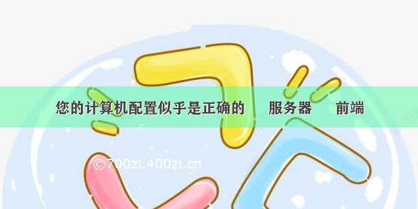 您的计算机配置似乎是正确的 – 服务器 – 前端