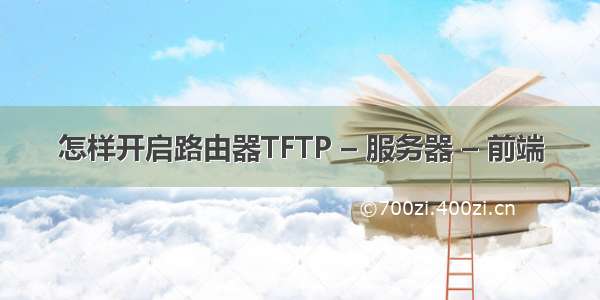 怎样开启路由器TFTP – 服务器 – 前端