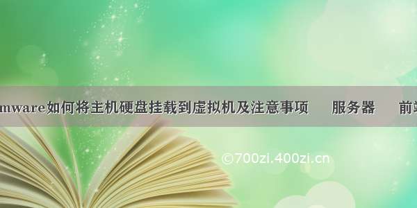 vmware如何将主机硬盘挂载到虚拟机及注意事项 – 服务器 – 前端