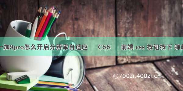 一加9pro怎么开启分辨率自适应 – CSS – 前端 css 按钮按下 弹起