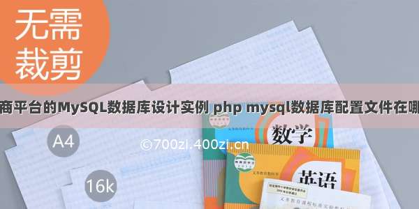 电商平台的MySQL数据库设计实例 php mysql数据库配置文件在哪里