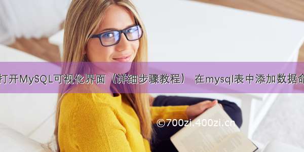 如何打开MySQL可视化界面（详细步骤教程） 在mysql表中添加数据命令行