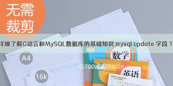 详细了解C语言和MySQL数据库的基础知识 mysql update 字段 1