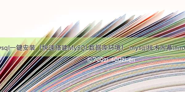 mysql一键安装（快速搭建MySQL数据库环境） mysql技术内幕innod…