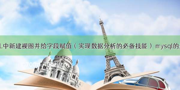 如何在MySQL中新建视图并给字段赋值（实现数据分析的必备技能） mysql的最大数据类型