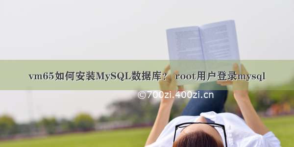 vm65如何安装MySQL数据库？ root用户登录mysql