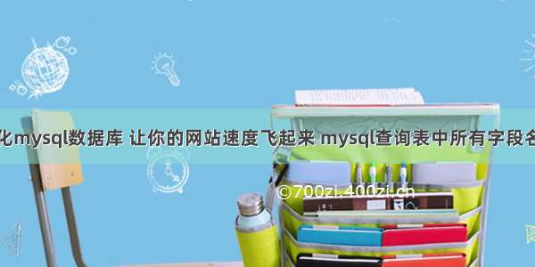 优化mysql数据库 让你的网站速度飞起来 mysql查询表中所有字段名称