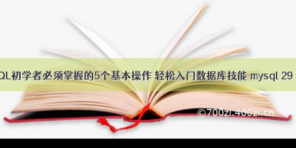 MySQL初学者必须掌握的5个基本操作 轻松入门数据库技能 mysql 29 错误