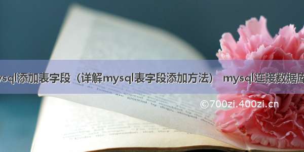 mysql添加表字段（详解mysql表字段添加方法） mysql连接数据库url