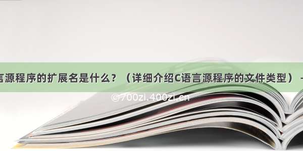 C语言源程序的扩展名是什么？（详细介绍C语言源程序的文件类型） – 网络