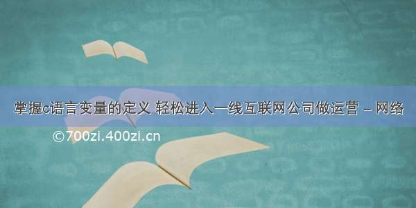 掌握c语言变量的定义 轻松进入一线互联网公司做运营 – 网络