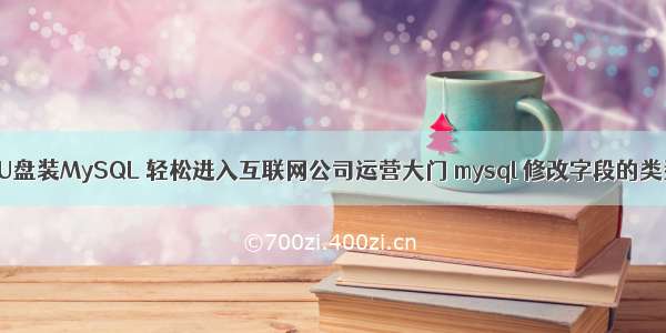 用U盘装MySQL 轻松进入互联网公司运营大门 mysql 修改字段的类型