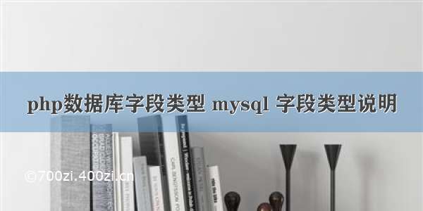 php数据库字段类型 mysql 字段类型说明