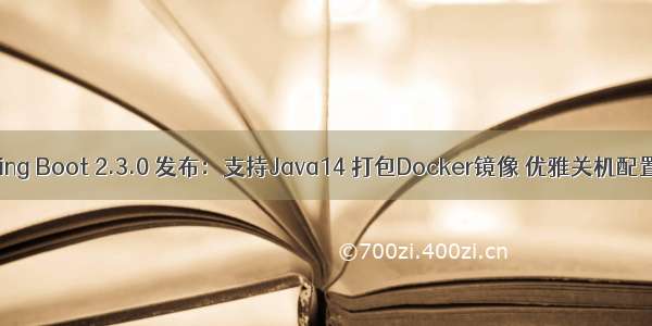 Spring Boot 2.3.0 发布：支持Java14 打包Docker镜像 优雅关机配置...