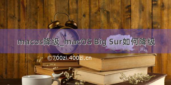 macos降级_macOS Big Sur如何降级