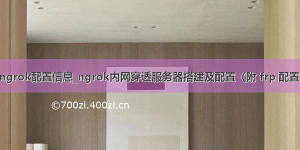 ngrok配置信息_ngrok内网穿透服务器搭建及配置（附 frp 配置）