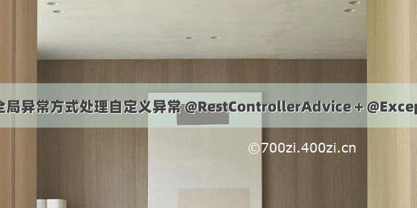 springBoot 全局异常方式处理自定义异常 @RestControllerAdvice + @ExceptionHandler