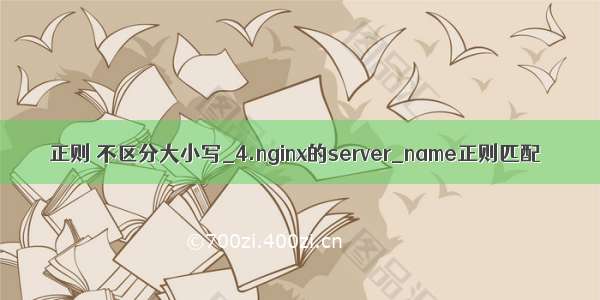 正则 不区分大小写_4.nginx的server_name正则匹配