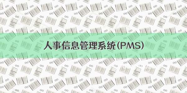 人事信息管理系统(PMS)