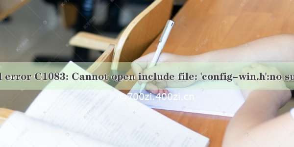 _mysql.c(42) : fatal error C1083: Cannot open include file: 'config-win.h':no such file or directory