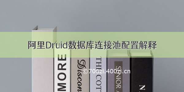 阿里Druid数据库连接池配置解释