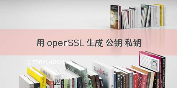 用 openSSL 生成 公钥 私钥