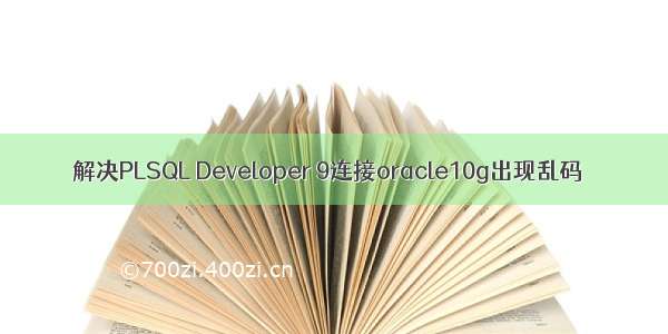 解决PLSQL Developer 9连接oracle10g出现乱码