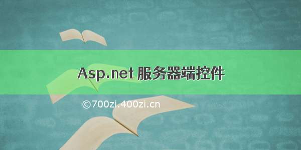 Asp.net 服务器端控件