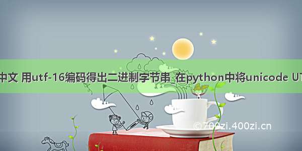 python写入中文 用utf-16编码得出二进制字节串_在python中将unicode UTF16数据写入