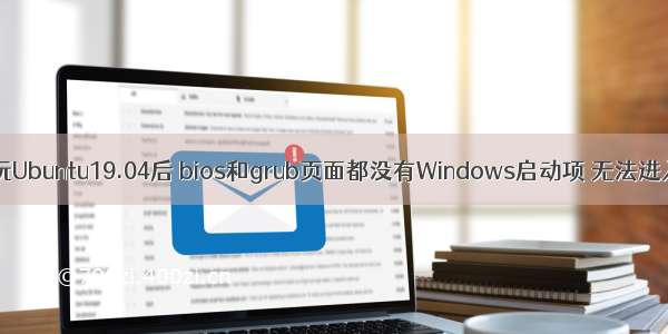 Win10安装玩Ubuntu19.04后 bios和grub页面都没有Windows启动项 无法进入Windows