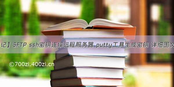 【笔记】SFTP ssh密钥连接远程服务器 putty工具生成密钥 详细图文教程