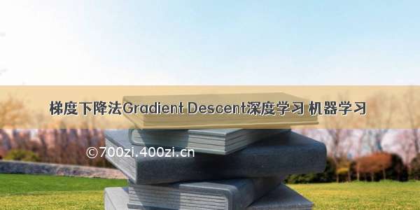 梯度下降法Gradient Descent深度学习 机器学习