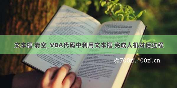 文本框 清空_VBA代码中利用文本框 完成人机对话过程