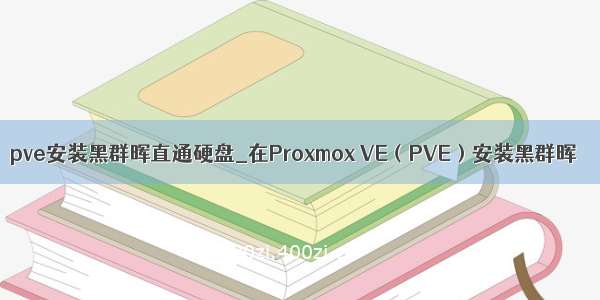 pve安装黑群晖直通硬盘_在Proxmox VE（PVE）安装黑群晖