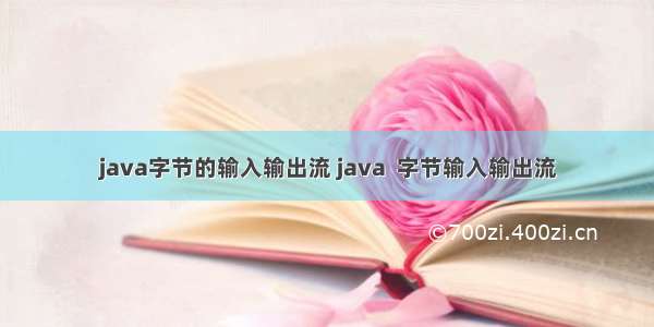 java字节的输入输出流 java  字节输入输出流